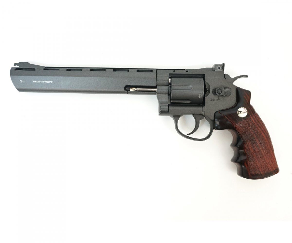 CO2-driven luftpistol i revolverutförande 8" från Borner
