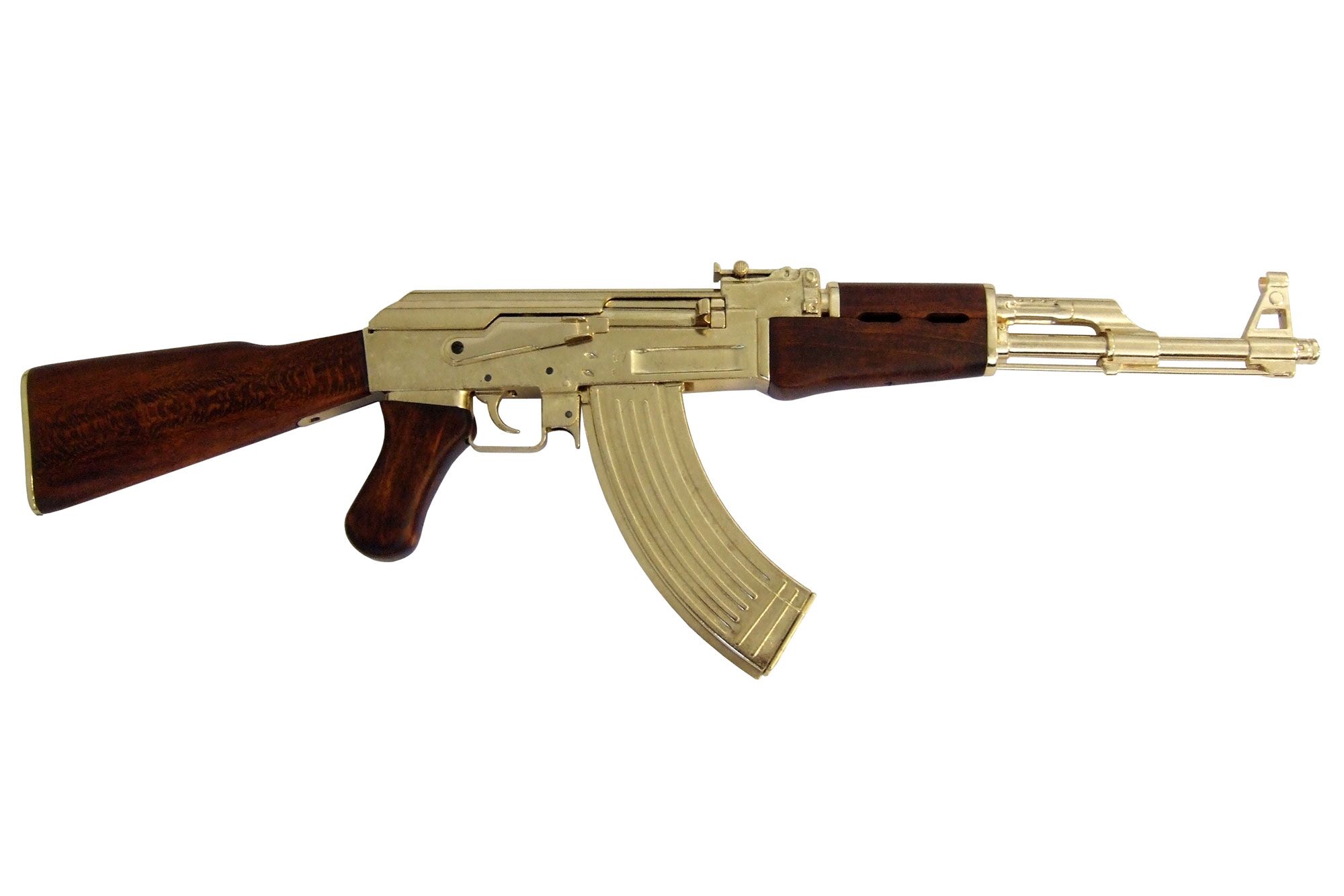 Replika AK47 "förgylld" med trästock