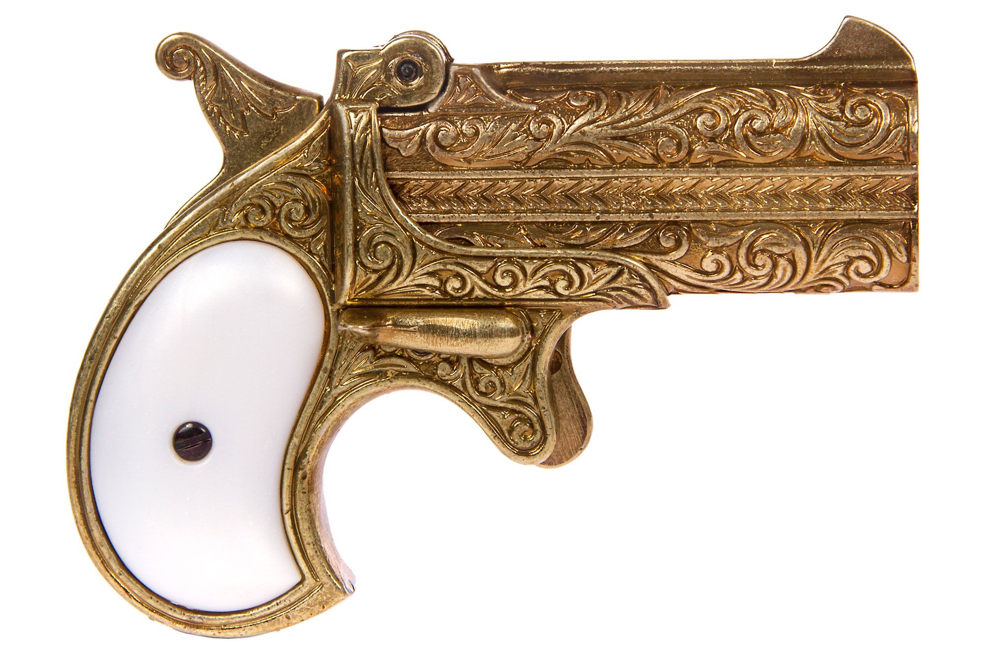 Replika Tvåpipad Deringerpistol guld, USA 1866