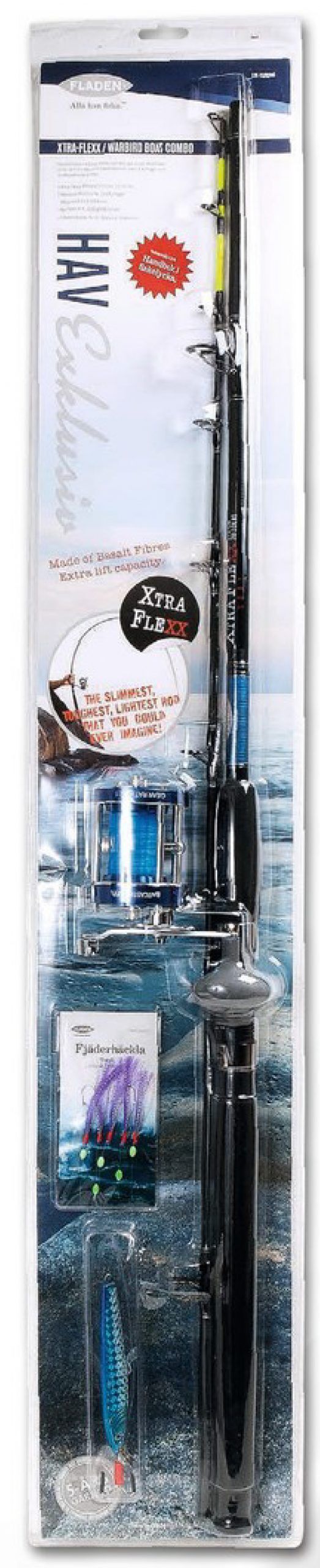 Exklusiv havsfiskeset Warbird 3700 blue & Xtra Flexx boat 210cm
