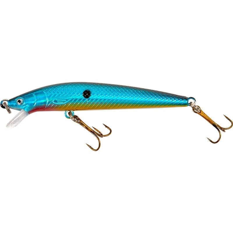 Wobbler Eco Minnow svart/blå/guld/svarta prickar 8g 9cm