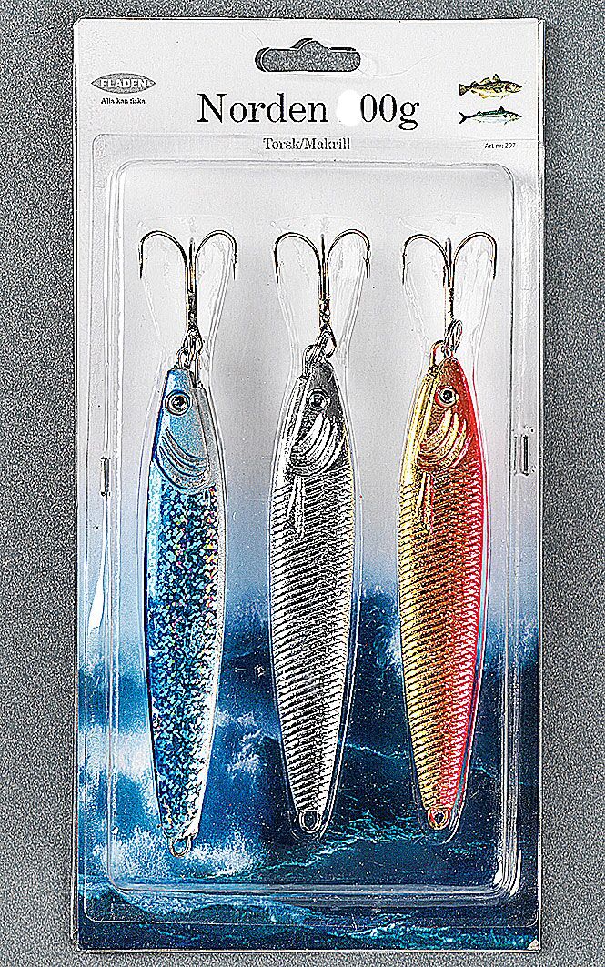 Havsfiske - 3pack pilkar Silver/blå/orange