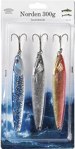 Havsfiske - 3pack pilkar Silver/blå/orange