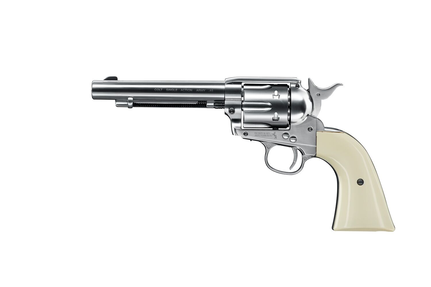 Kolsyredriven Luftpistol Colt Single Action Army 45, nickel finich