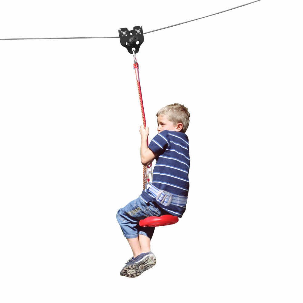 Linbana för trädgården från Cabom - 30 meter lång zipline för utomhuslek och äventyr.